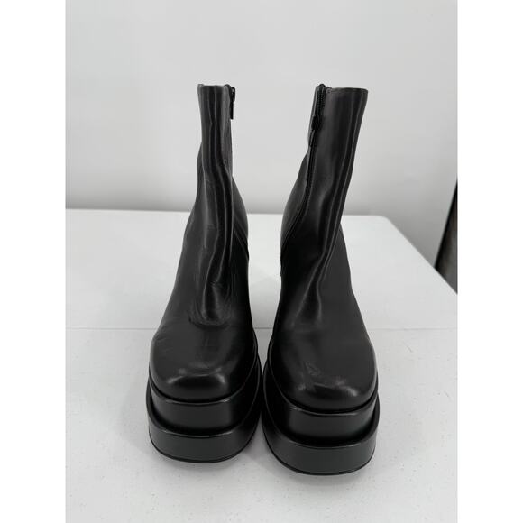 NEW Steve Madden Women's Cobra Black Leather Platform Heeled Bootie Size 8.5 - Picture 2 of 11